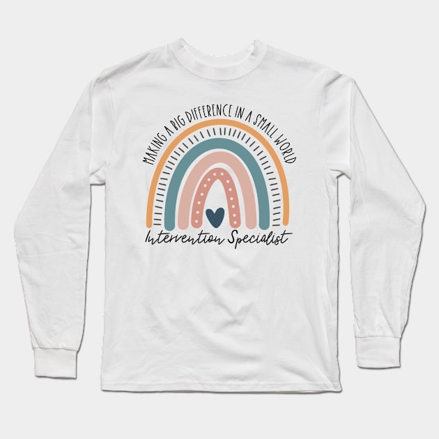 Intervention Specialist Boho Rainbow Long Sleeve T-Shirt by IndigoPine